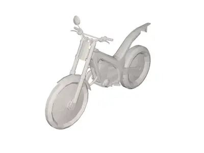 Bicycle motorcycle Low-poly 3D model