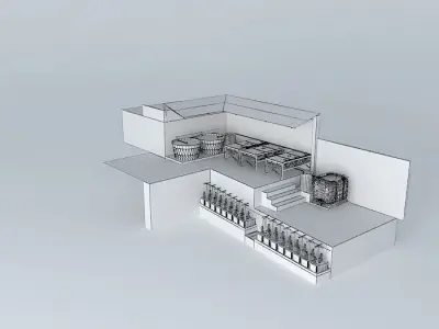Aquaponics system Aquapônico 15- Beira Mar-2 tanks 1000L IBC ... 3D model