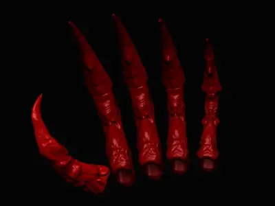 Carnage fingers for a costume 3D model