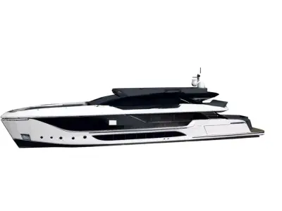 Modern Luxury Motor Yacht 40m Low Poly Super Yacht Low-poly 3D model