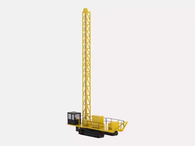 Drill Rig Construction D6240 Simplified Low-poly 3D model
