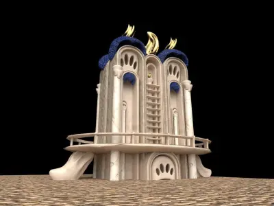Sacred Serenity Temple Low-poly 3D model