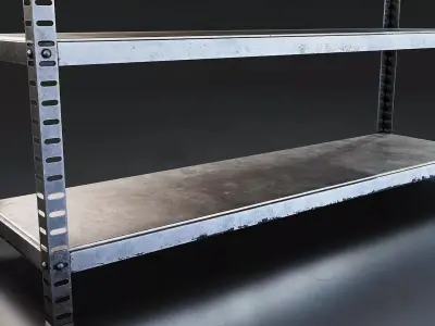 Industrial Metal Shelf Rack Low-poly 3D model