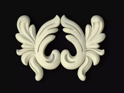 Central decor ornament for furniture Free 3D model 5