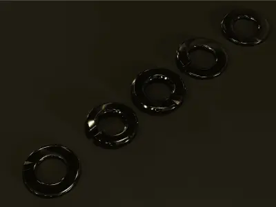 Bolt Nut and Washer 3D model