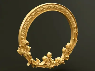 Classic Style Wooden Mirror Frame for CNC 3D model purchase