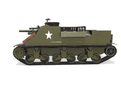 M7 Priest Howitzer Motor Carriage Low-poly 3D model