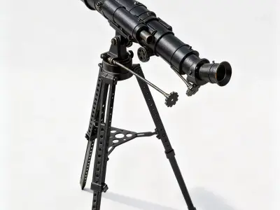 Astronomical telescope model Low-poly 3D model