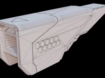 3D Model JetConcept gun Free low-poly 3D model
