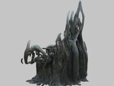 Fantasy HR Giger Insipred ALien Throne Chair  Low-poly 3D model