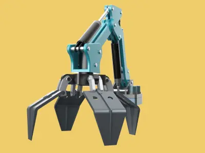 SCRAP RUBBISH GARBAGE WASTE LOADER GRABBER CRANE LIFTING GRAPPLE 3D model