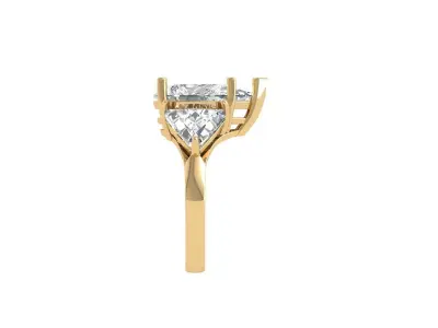 Pear 3 Stone Bridal Ring 3D print model purchase
