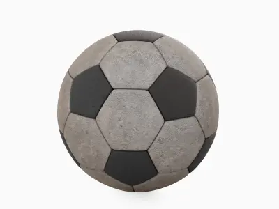 Old Leather Soccer Ball 02 3D model