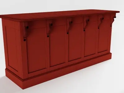 Victorian Shop Counter 3D model