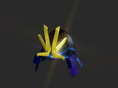 Helmet of samurai  Low-poly 3D model