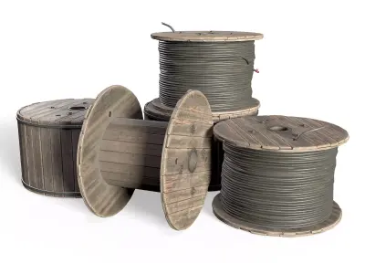 Industrial Spool Low-poly 3D model