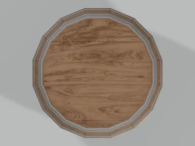 Medium Toasted Lowpoly Bourbon Barrel Low-poly 3D model