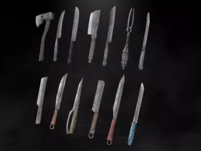 Weapon Bundle HOT Low-poly 3D model