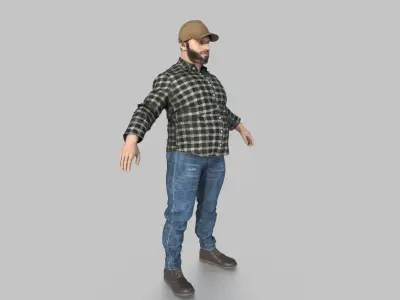TRUCK DRIVER Low-poly 3D model purchase