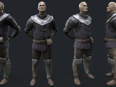 Castle guard Low-poly 3D model