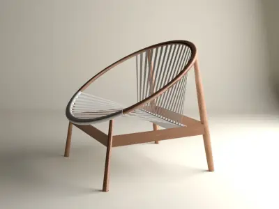 wooden modern chair Free 3D model