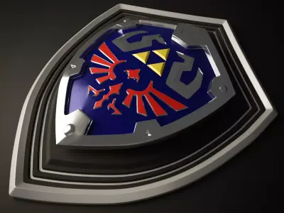 Hylian shield Low-poly 3D model