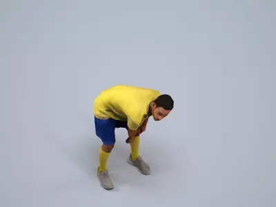 00467Xavier011 - Adult Caucasian man crouching during exercise 3D model