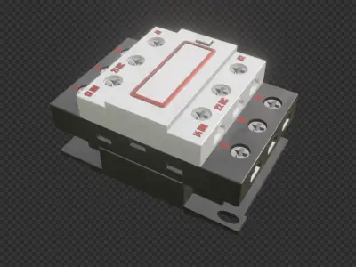 3 phase contactor  Low-poly 3D model