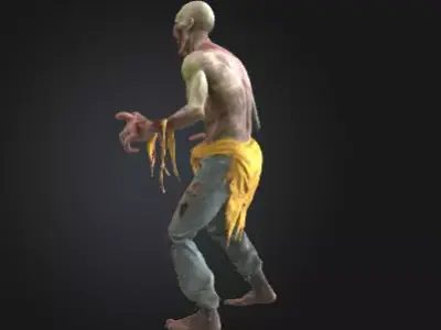 Zombie 3D Model Realistic Horror Sculpture Free 3D print model purchase