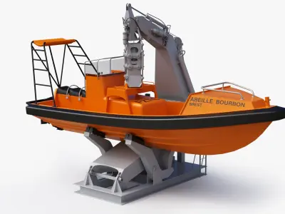 Lifeboat Rescue V12 Motorboat 3D model