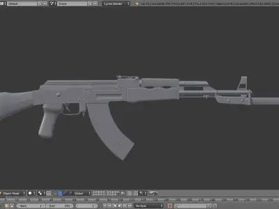 High-Poly AK-47 ak - rifle 3D model