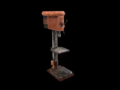 Drill Press - PBR - Textured Low-poly 3D model