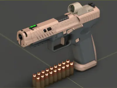 Canik TTI-Combat with Pelican Case Low-poly 3D model