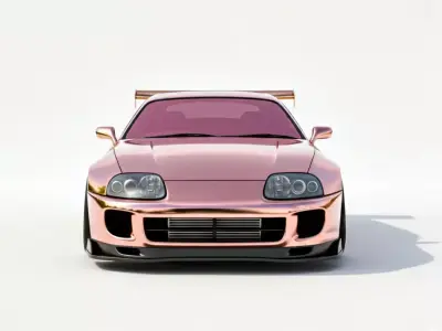 Metallic Rose Gold JDM Icon 3D Model Low-poly 3D model