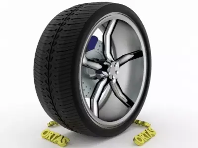 ORTAS CAR WHEEL RIM 83 GAME READY WHEEL RIM TIRE 3D model
