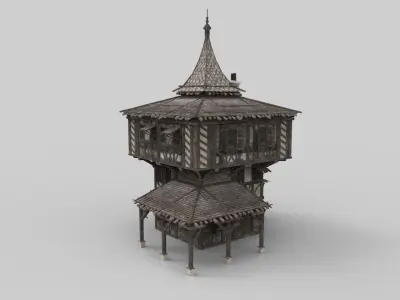 Medieval house fantasy 15 Low-poly 3D model