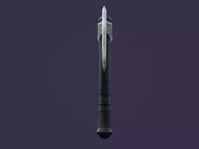 Dark Silver Axe - Game Ready Weapon Low-poly 3D model