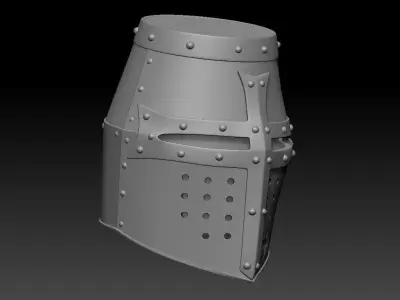 High-poly model knight helmet 3D model
