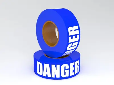 DANGER Tape Blue 3D model