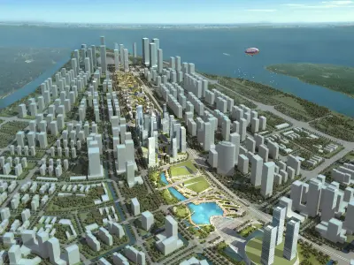 3Dmax fashion city commercial square building 264 3D model