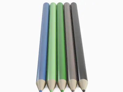 Color Pencils 10 pcs Low-poly 3D model