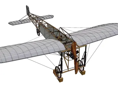 Monoplane Bleriot XI Low-poly 3D model