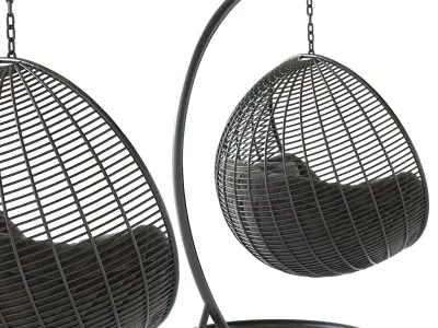 Fotel wiszacy Cocoon De Luxe  czarny 3D model