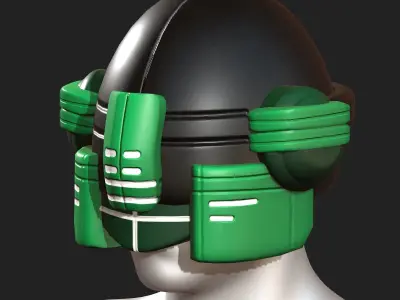 Helmet scifi military futuristic technology cyborg  Low-poly 3D model purchase