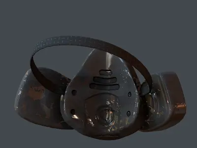 Gas mask helmet 3d model scifi Low-poly Low-poly 3D model Low-poly 3D model 36