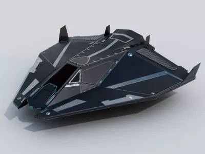 Futuristic Spaceship Low-poly 3D model