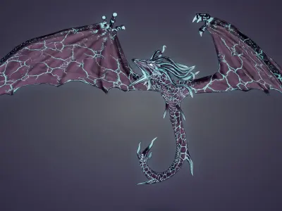 Stylized IceDragon Low-poly 3D model