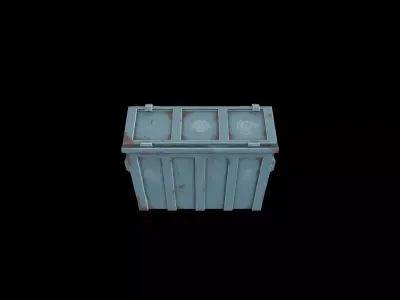 Low Poly Stylized Weathered Industrial Dumpster Low-poly 3D model