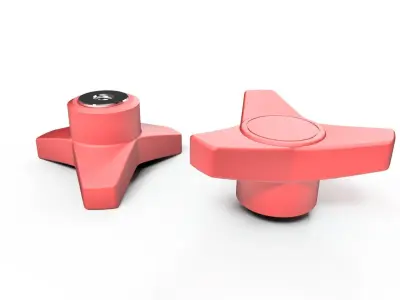 Three-arm knobs 3D model