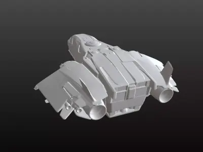 Space Dropship STL Compact Military Transport 3D print model